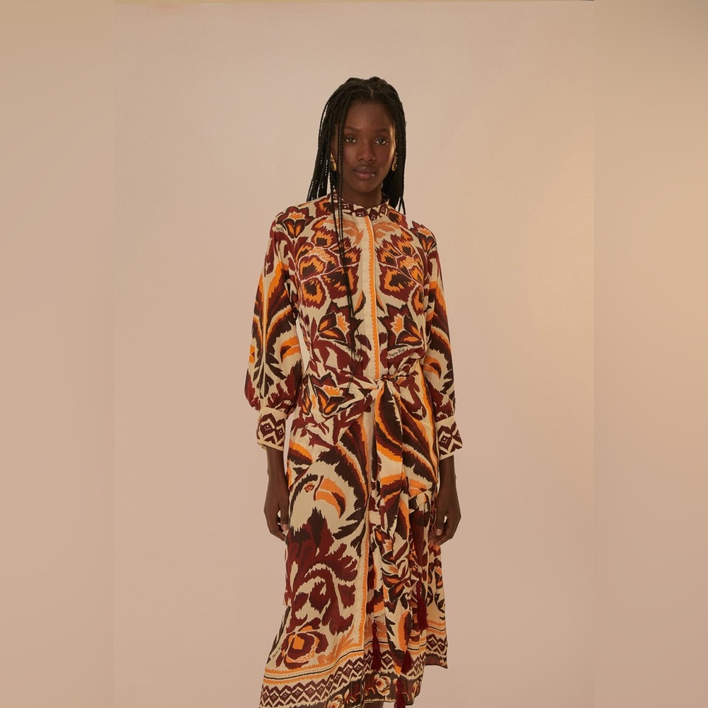 FARM RIO Cream Toucans Scarf Maxi Dress, size Small, BRAND NEW WITH TAG. $298 - Picture 3 of 17